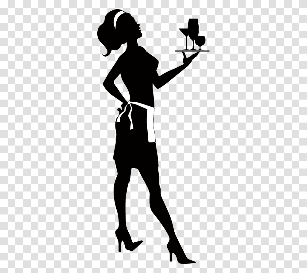 Waitress Pin Up Girl, Person, Silhouette, Pants Transparent Png