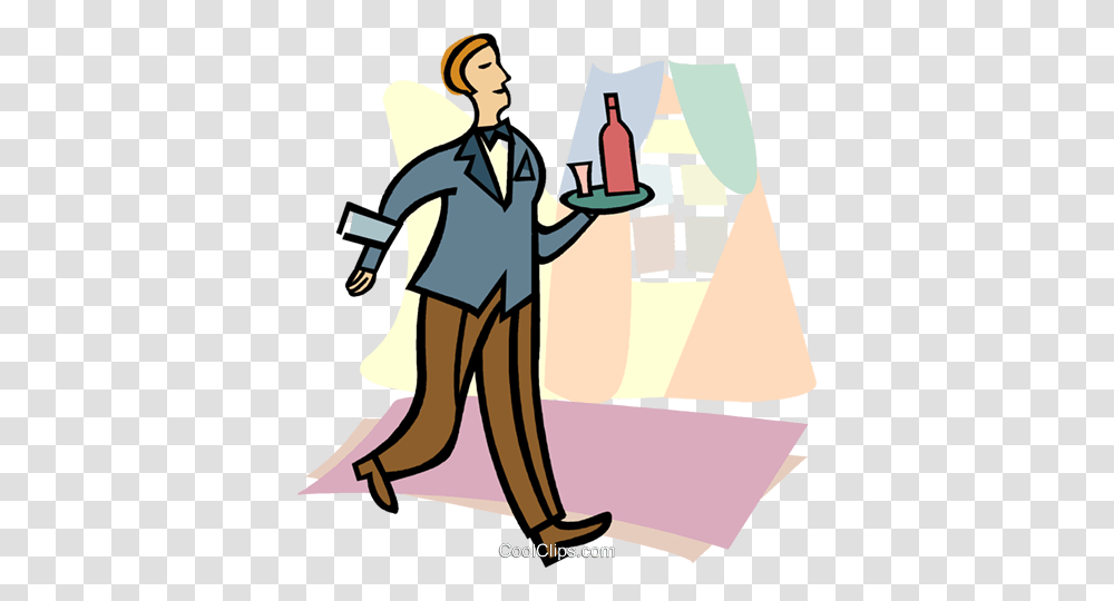 Waitress Wine Royalty Free Vector Clip Art Illustration, Performer, Book, Poster, Advertisement Transparent Png