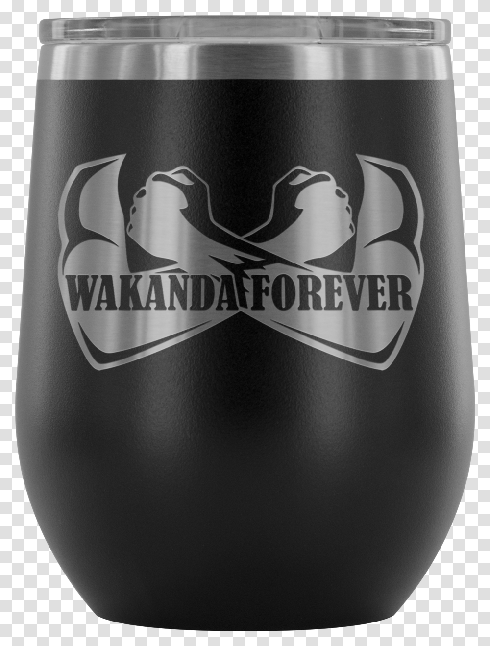 Wakanda Forever Arms Wine Tumbler, Beverage, Drink, Bottle, Logo Transparent Png
