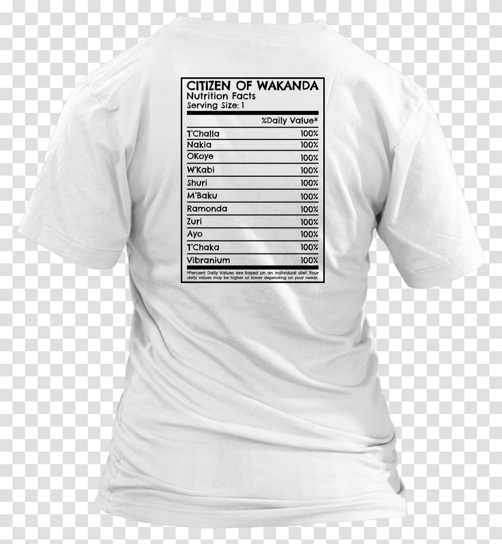 Wakanda Nutrition Monochrome, Clothing, Apparel, Shirt, T-Shirt Transparent Png