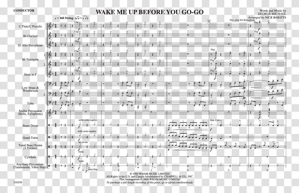 Wake Me Up Before You Go Go Thumbnail You Want It Sheet Music, Electronics, Wall Transparent Png