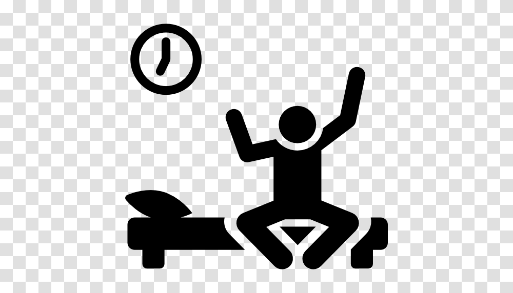 Waking Up Man People Person Bed Morning Holidays Arms, Stencil, Number Transparent Png
