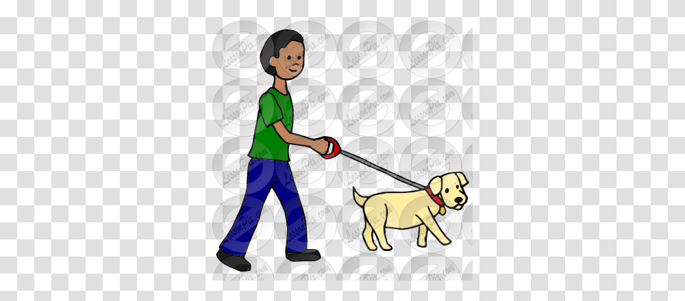 Walk A Dog Picture For Classroom Therapy Use, Person, Human, Juggling, Cleaning Transparent Png