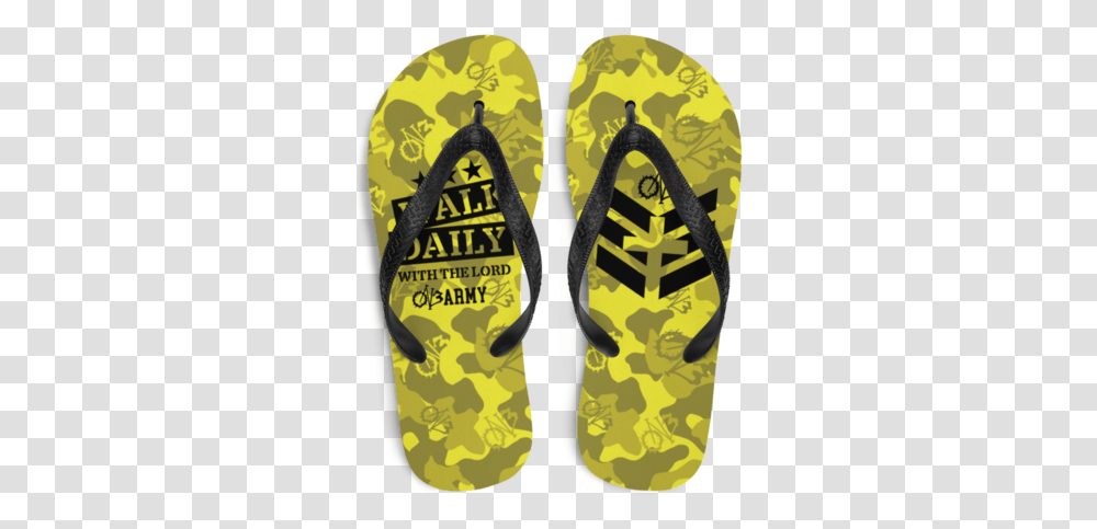 Walk Daily With The Lord Slippers Yellow, Clothing, Apparel, Footwear, Flip-Flop Transparent Png