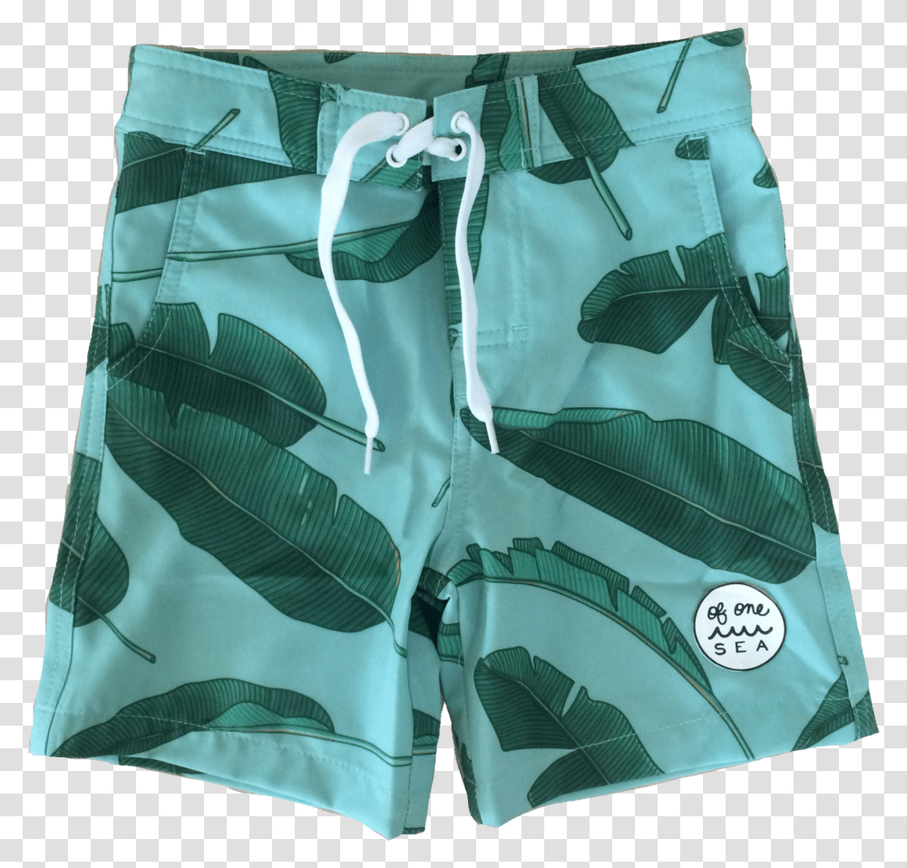 Walk Surf Swim Shorts In Banana Leaves Print Swim Shorts, Apparel, Military, Military Uniform Transparent Png