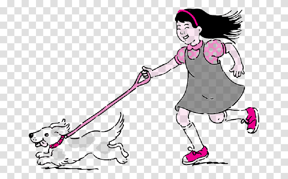 Walk The Dog Clipart Take The Dog For A Walk, Person, Sport, People, Leisure Activities Transparent Png