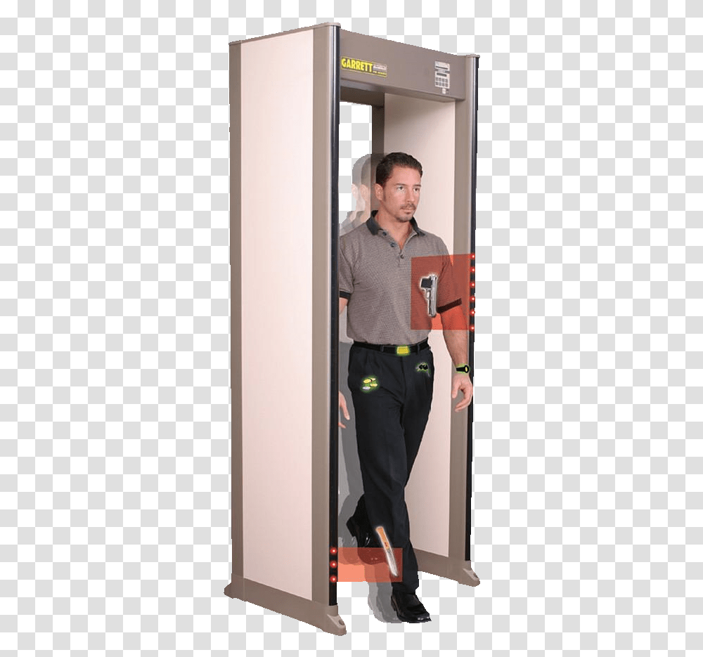 Walk Through Metal Detector, Person, Door, Shirt Transparent Png