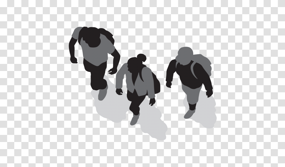 Walk To School Black And White Trans 137371 People Top View, Person, Silhouette, Military Uniform, Army Transparent Png