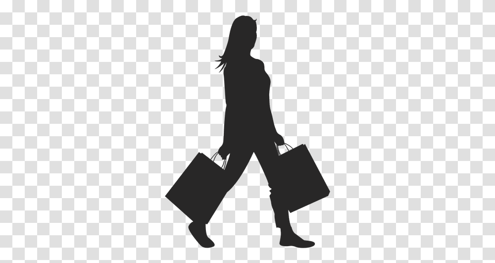 Walk Vector Family Shopping Picture Shopping People Silhouette, Bag, Briefcase, Person, Human Transparent Png