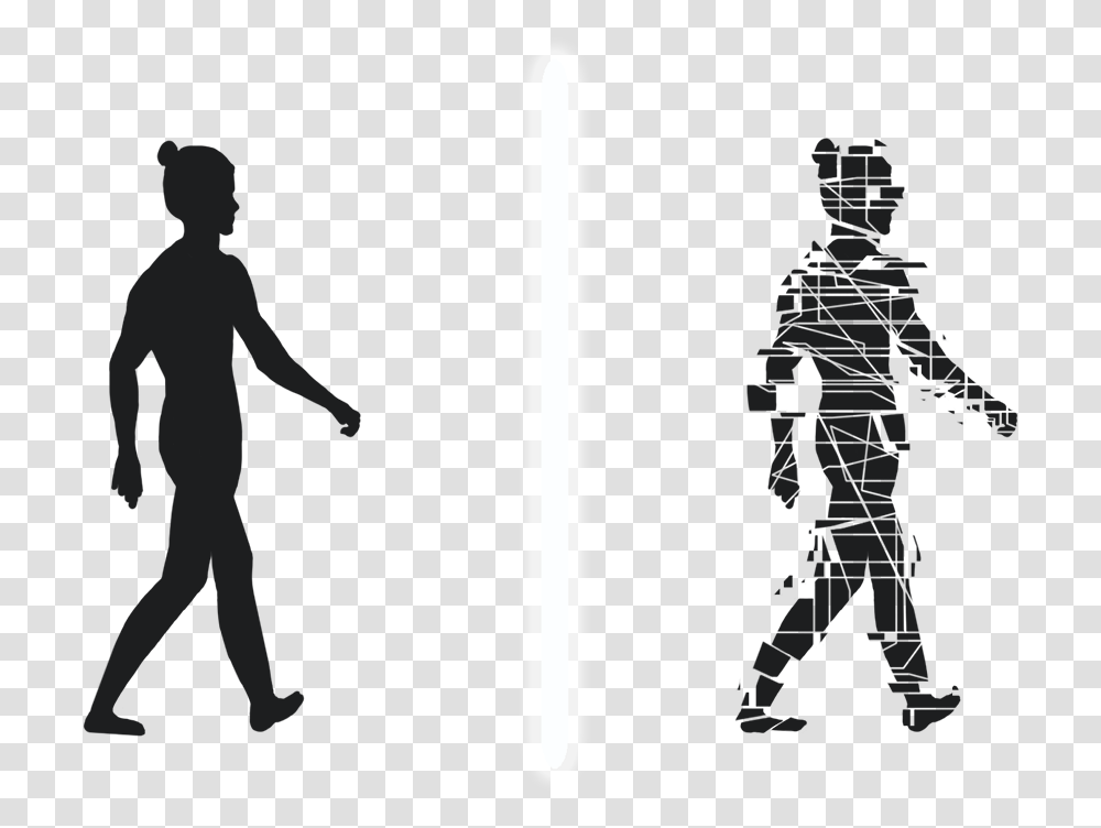 Walk Walking Robot Silhouette, Person, Hand, Face, People Transparent Png