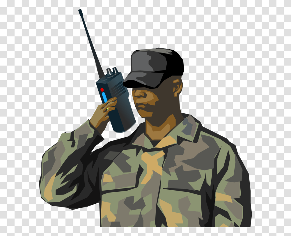 Walkie Talkie, Electronics, Military Uniform, Person, Human Transparent Png