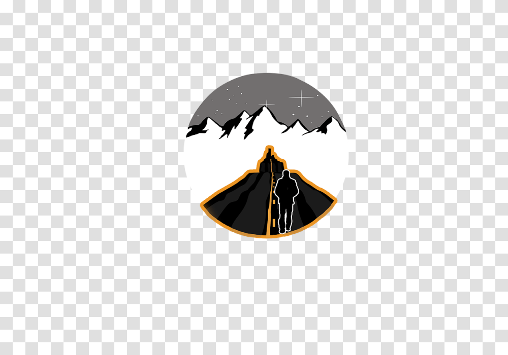 Walking Alone In The Highway Vector Walking Ice Mountain Alone, Label, Mustache Transparent Png