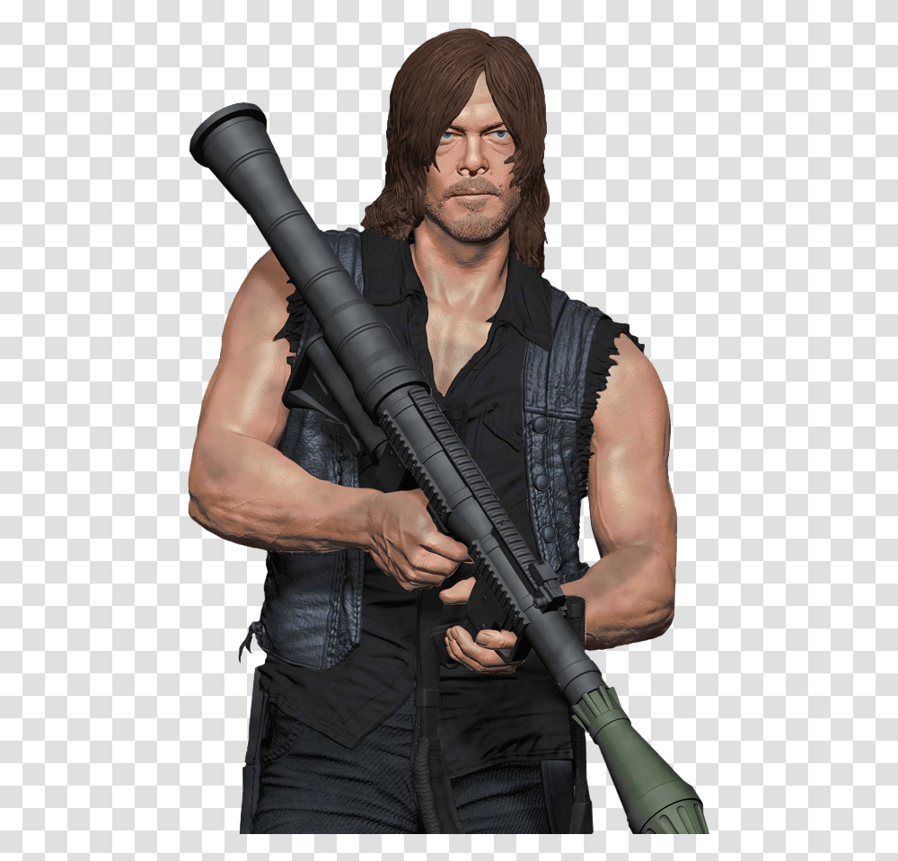 Walking Dead 10 Inch Daryl, Gun, Weapon, Weaponry, Person Transparent Png