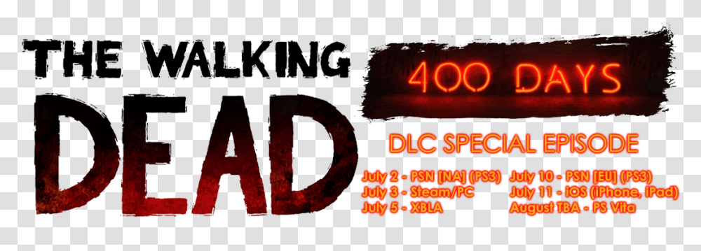 Walking Dead 400 Days, Alphabet, Word, Number Transparent Png