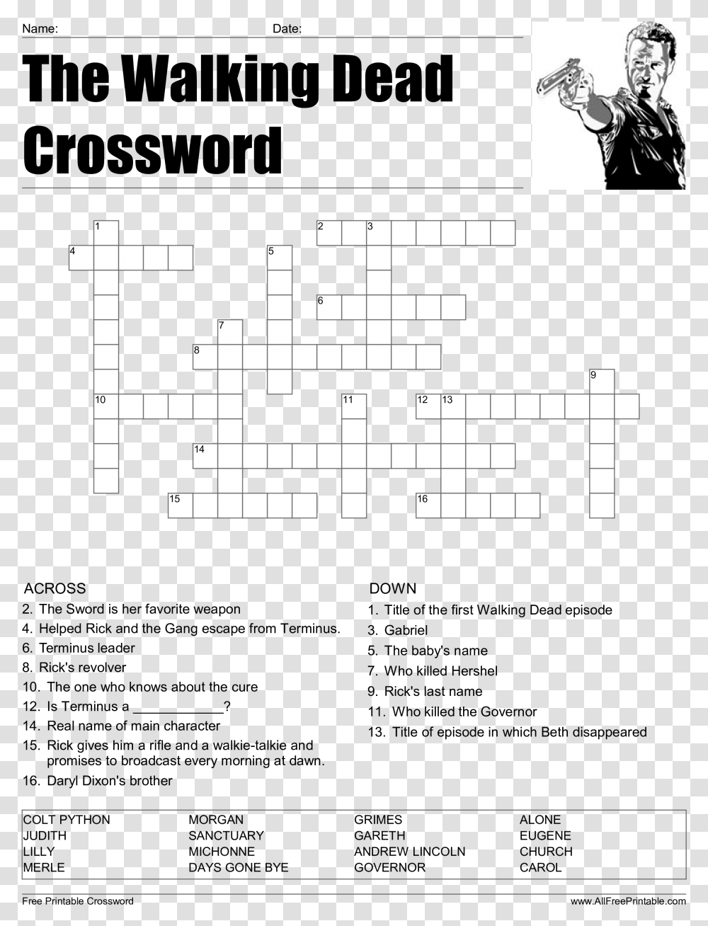 Walking Dead Crossword Puzzle, Person, Human, Game Transparent Png