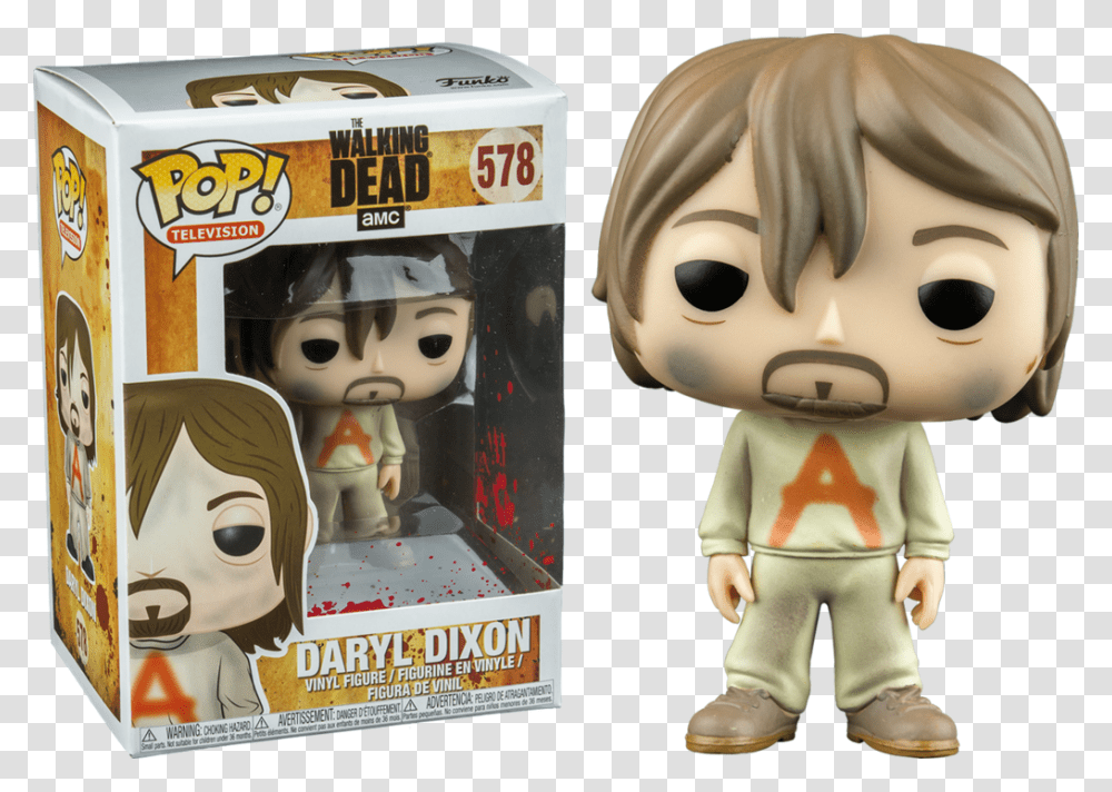 Walking Dead Funko Pop Daryl, Doll, Toy, Figurine, Person Transparent Png
