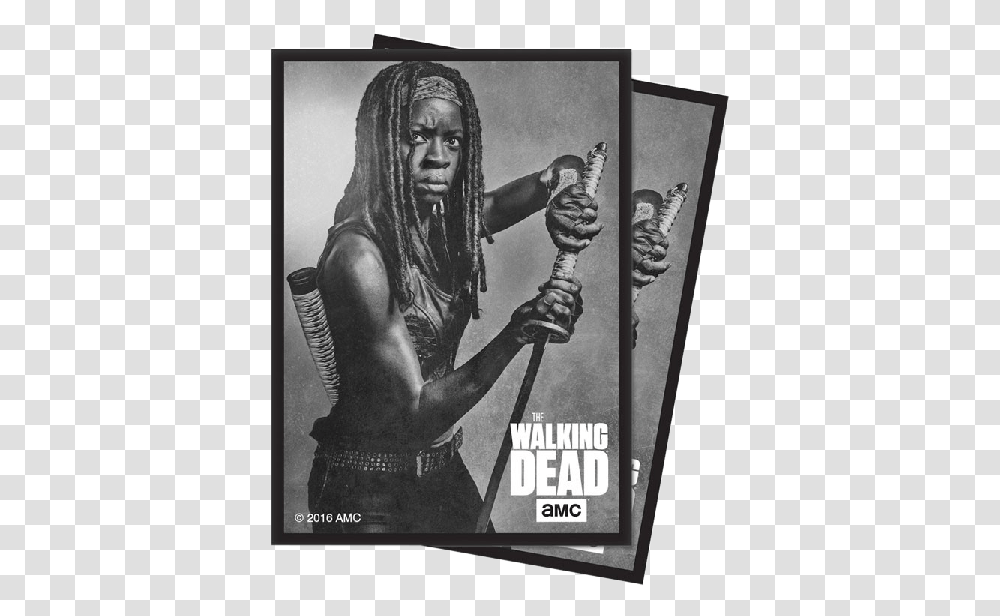 Walking Dead Michonne Poster, Person, Advertisement, Face, Portrait Transparent Png