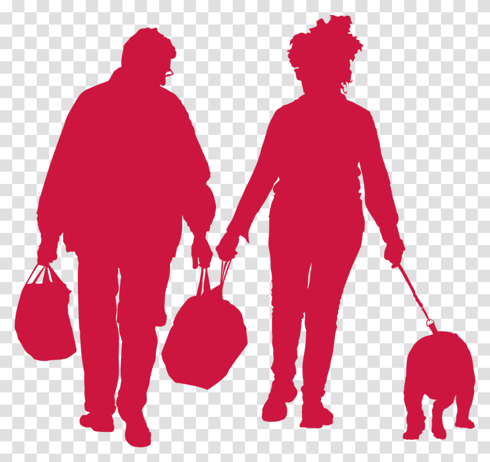 Walking Dog Walking Dog In Park Silhouette, Person, Human, Hand, People Transparent Png
