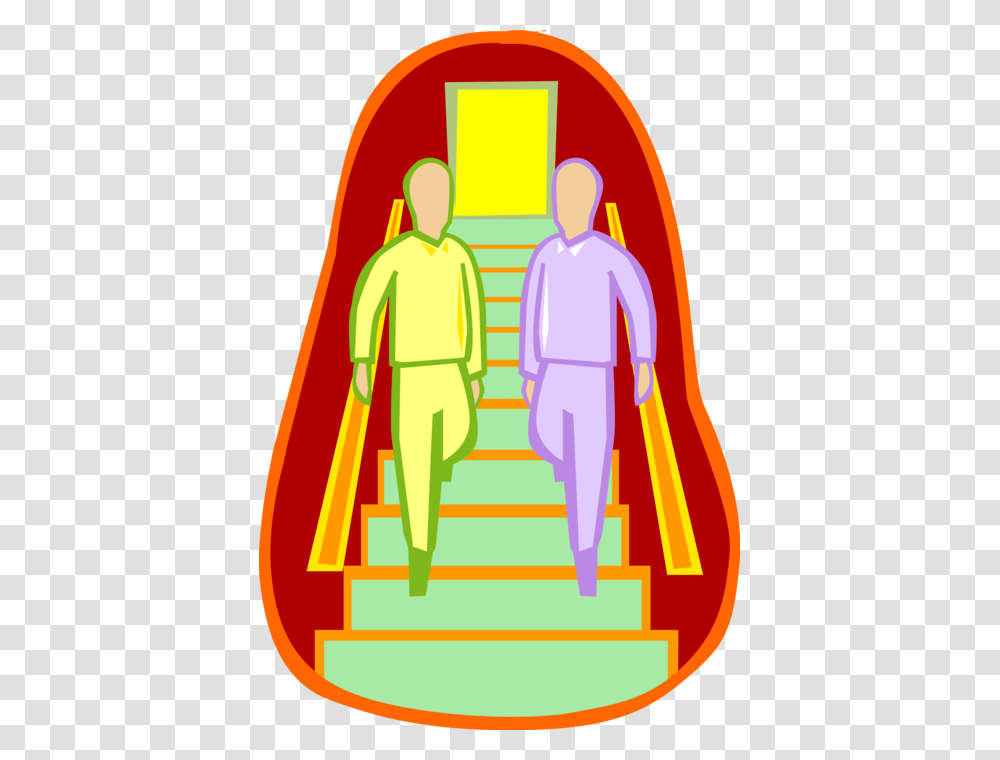 Walking Down Flight Of Stairs Image Illustration Illustration, Hand, Outdoors Transparent Png
