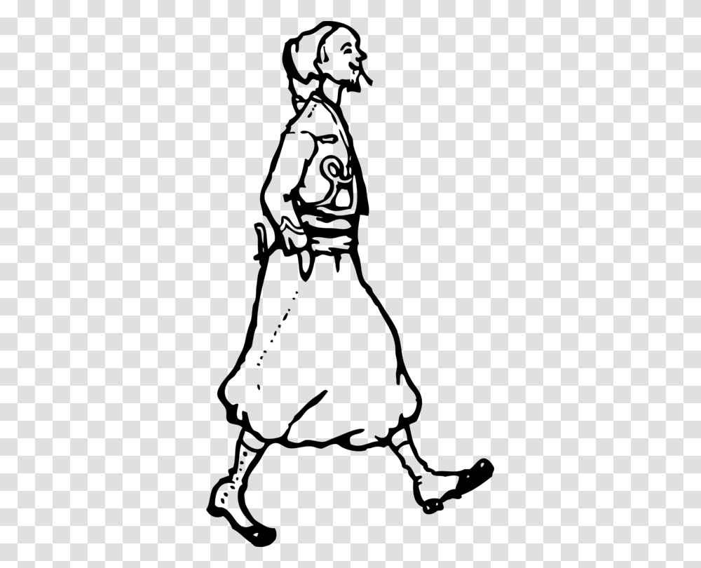 Walking Download Drawing Outline Silhouette, Gray, World Of Warcraft Transparent Png