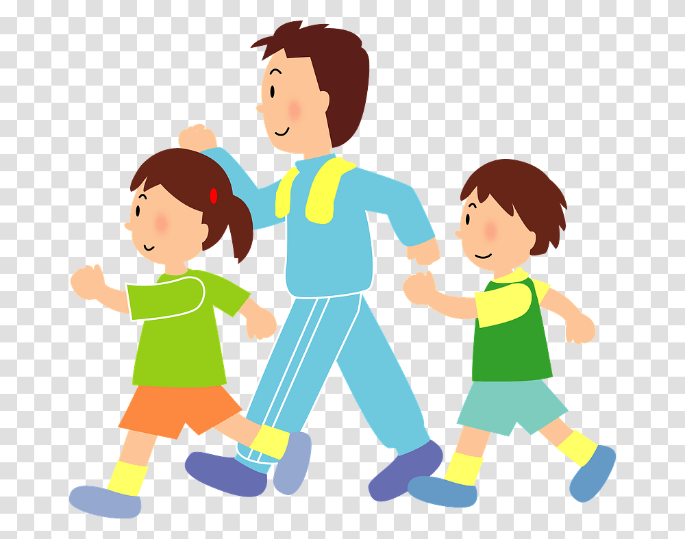 Walking Family Clipart Cartoon, Person, Female, People, Blonde Transparent Png