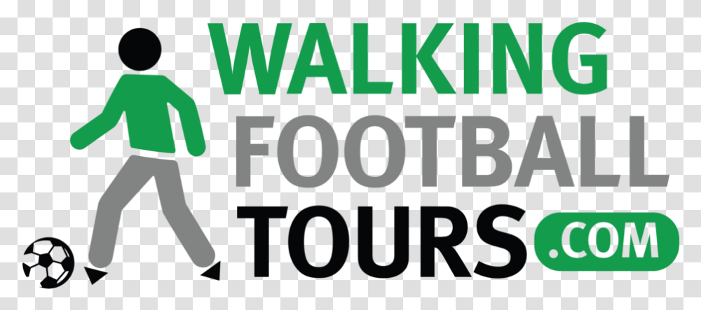 Walking Football Logo Sign, Person, Word, Alphabet Transparent Png