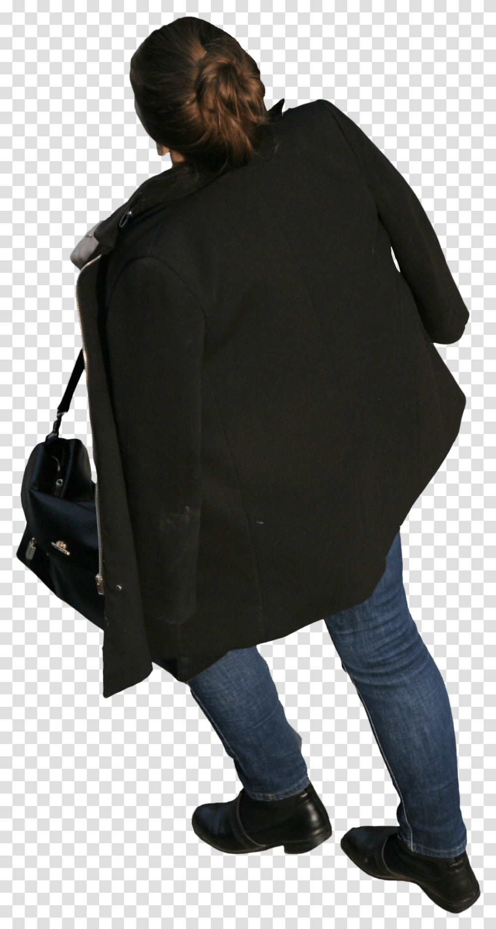 Walking From Above, Bag, Overcoat, Sleeve Transparent Png