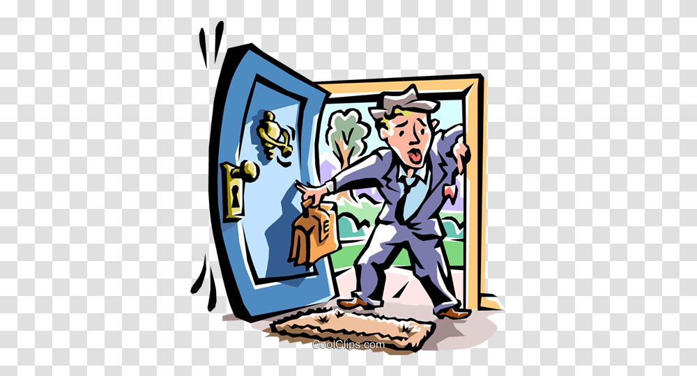 Walking In The Front Door Royalty Free Vector Clip Art, Poster, Advertisement, Person, Performer Transparent Png