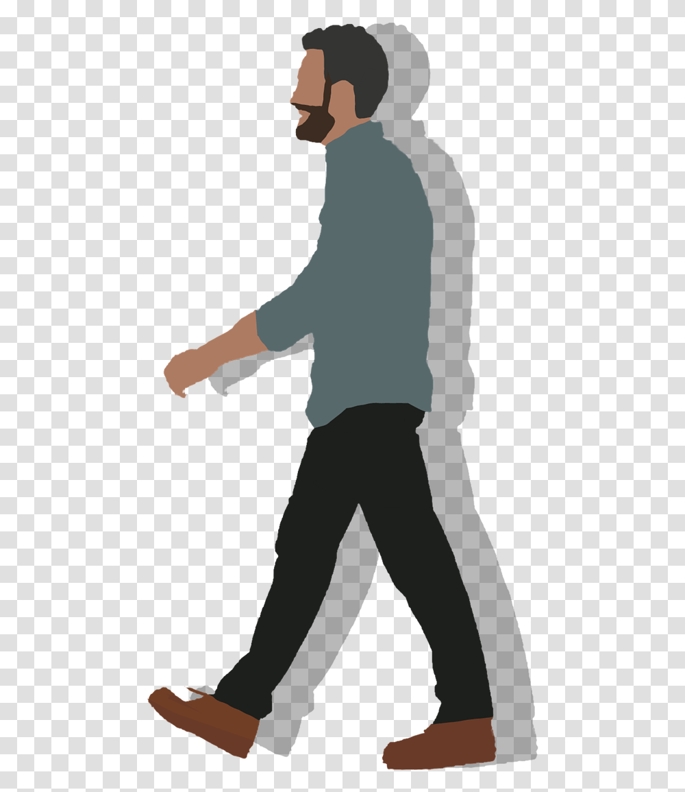 Walking Man Young Free Photo Cartoon Man Walking, Sleeve, Standing, Person Transparent Png