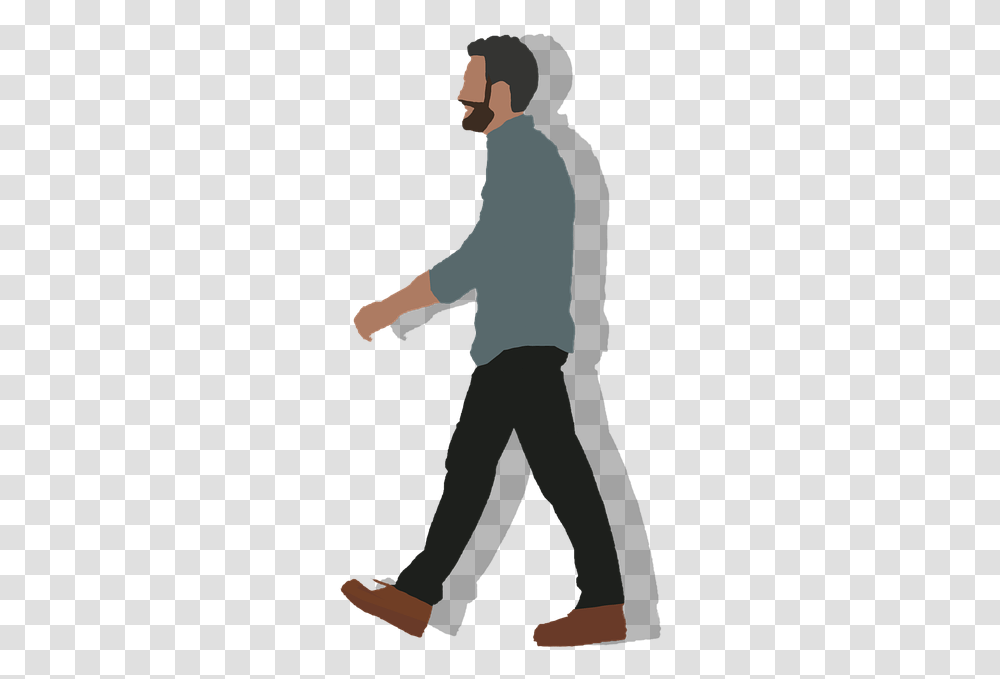 Walking Man Young Isolated, Sleeve, Person, Pants Transparent Png
