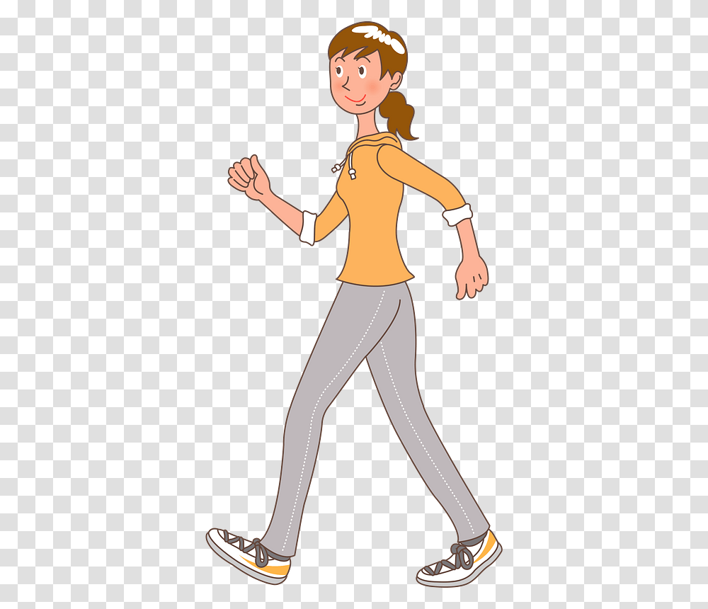 Walking Physical Exercise Woman Clipart, Person, Pants, Female Transparent Png