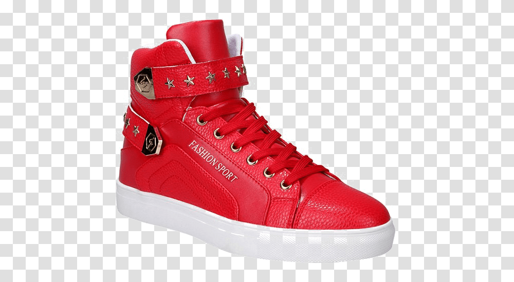 Walking Shoe Nike Air Force 1 High Tops Red, Footwear, Apparel, Sneaker Transparent Png
