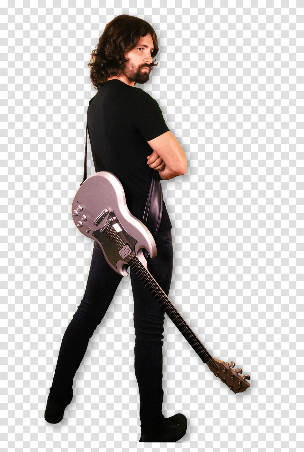 Walking With Guitar Download Guitarist, Person, Human, Leisure Activities, Musical Instrument Transparent Png