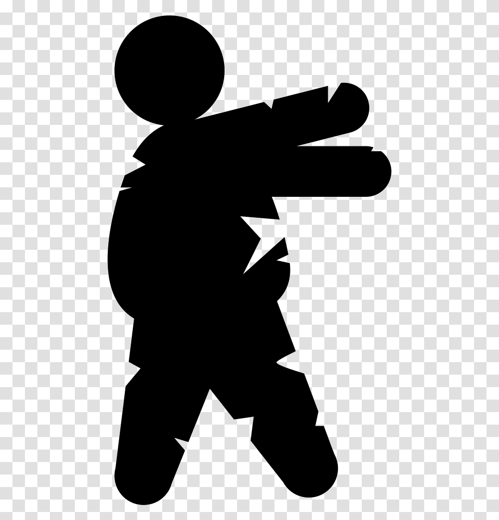 Walking Zombie Icon Free Download, Silhouette, Stencil, Person Transparent Png