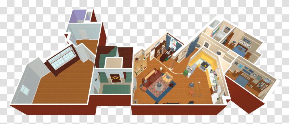 Walkthrough Video Screen Big Bang Theory Amy's Apartment Layout, Floor Plan, Diagram, Plot, Furniture Transparent Png