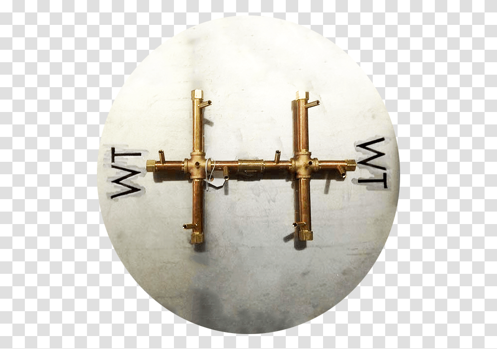 Wall Clock, Cross, Bronze, Weapon Transparent Png