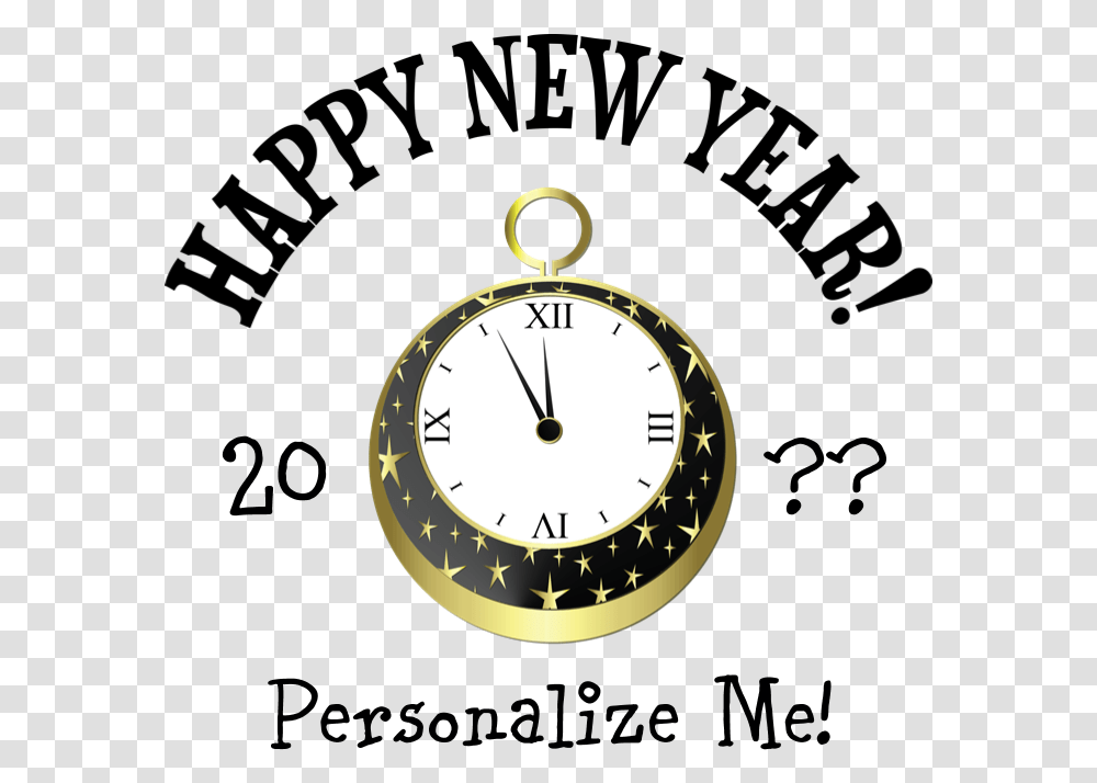 Wall Clock Happy New Year Clock Cartoon Wall Clock, Clock Tower, Architecture, Building, Wristwatch Transparent Png