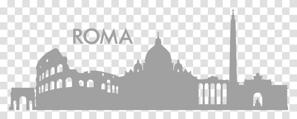 Wall Decal Rome Skyline Sticker Silhouette Saint Peter's Square, Architecture, Building, Dome, Shrine Transparent Png