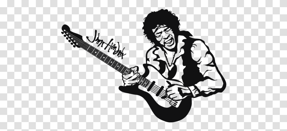 Wall Decal Sticker Guitarist Stencil Jimi Hendrix In Vectors, Leisure Activities, Musical Instrument, Person, Human Transparent Png