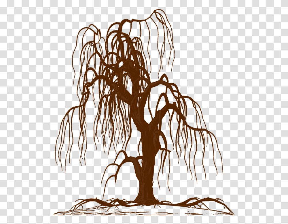 Wall Decal Weeping Willow Tree Drawing Weeping Willow Picture Silhouette, Plant, Root, Zebra, Wildlife Transparent Png