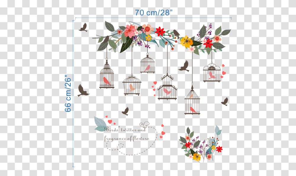 Wall Painting Bird Cage, Floral Design, Pattern Transparent Png