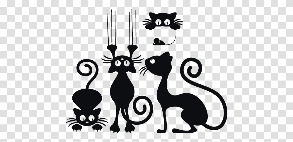 Wall Stickers Cat, Stencil, Silhouette, Mammal, Animal Transparent Png