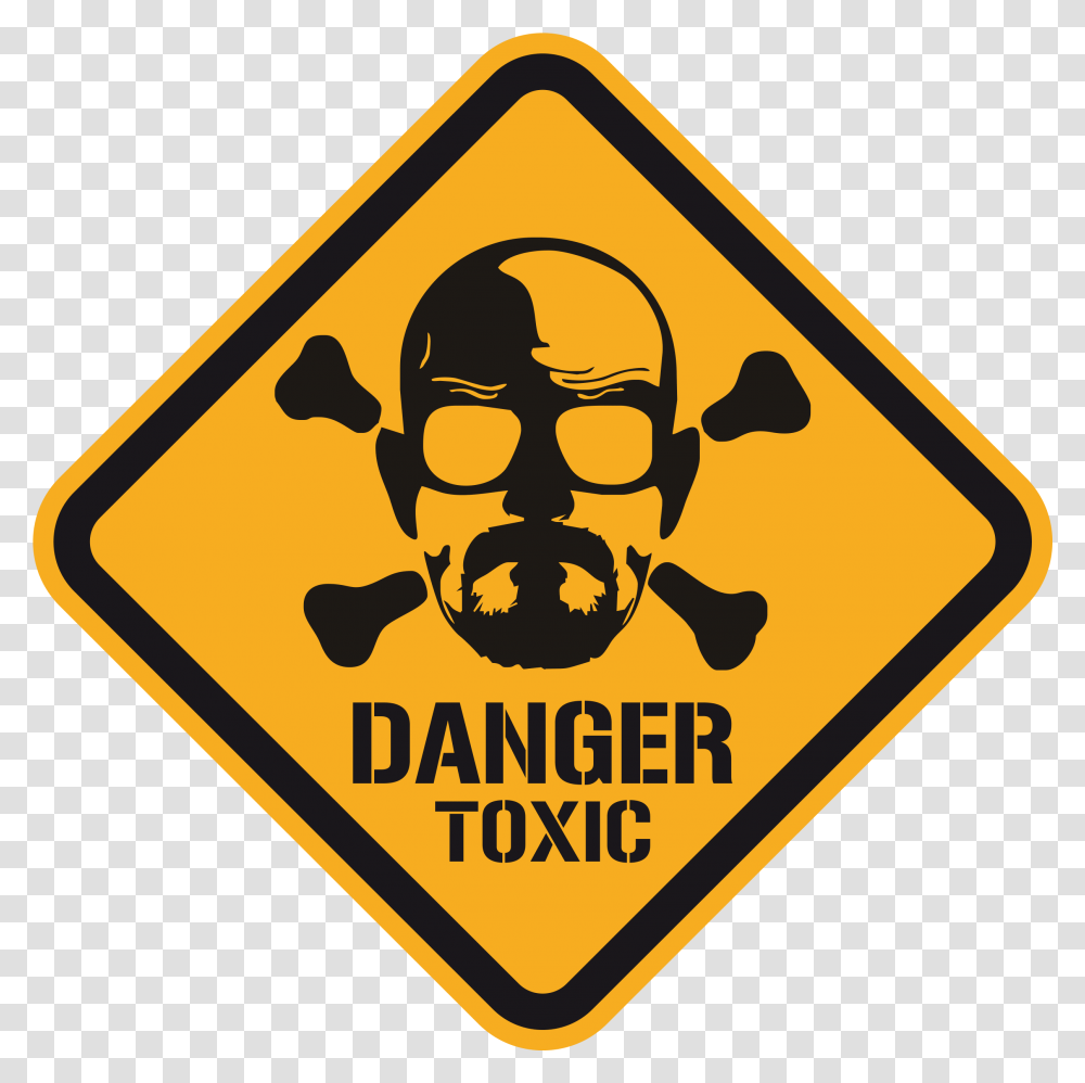 Wall Stickers Heisenberg Danger Toxic Color Breaking Bad Sticker, Symbol, Road Sign, Stopsign Transparent Png