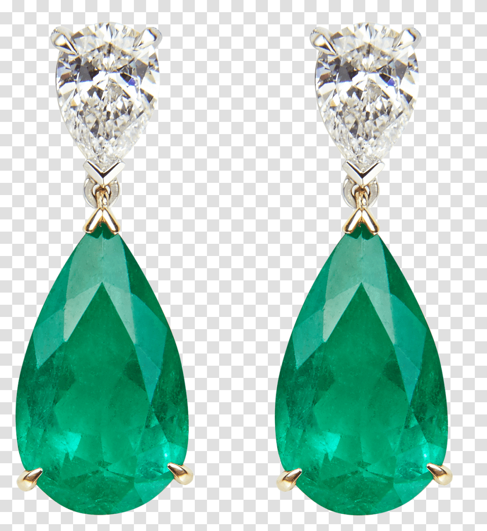 Wallace Emerald And Diamond Earrings Pear Shape Emerald Diamond Earrings, Gemstone, Jewelry, Accessories, Accessory Transparent Png