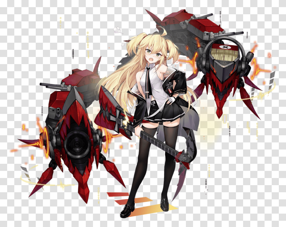 Wallpaper Azur Lane Anime Girls Ship Admiral Hipper Azur Lane, Guitar, Leisure Activities, Musical Instrument, Comics Transparent Png