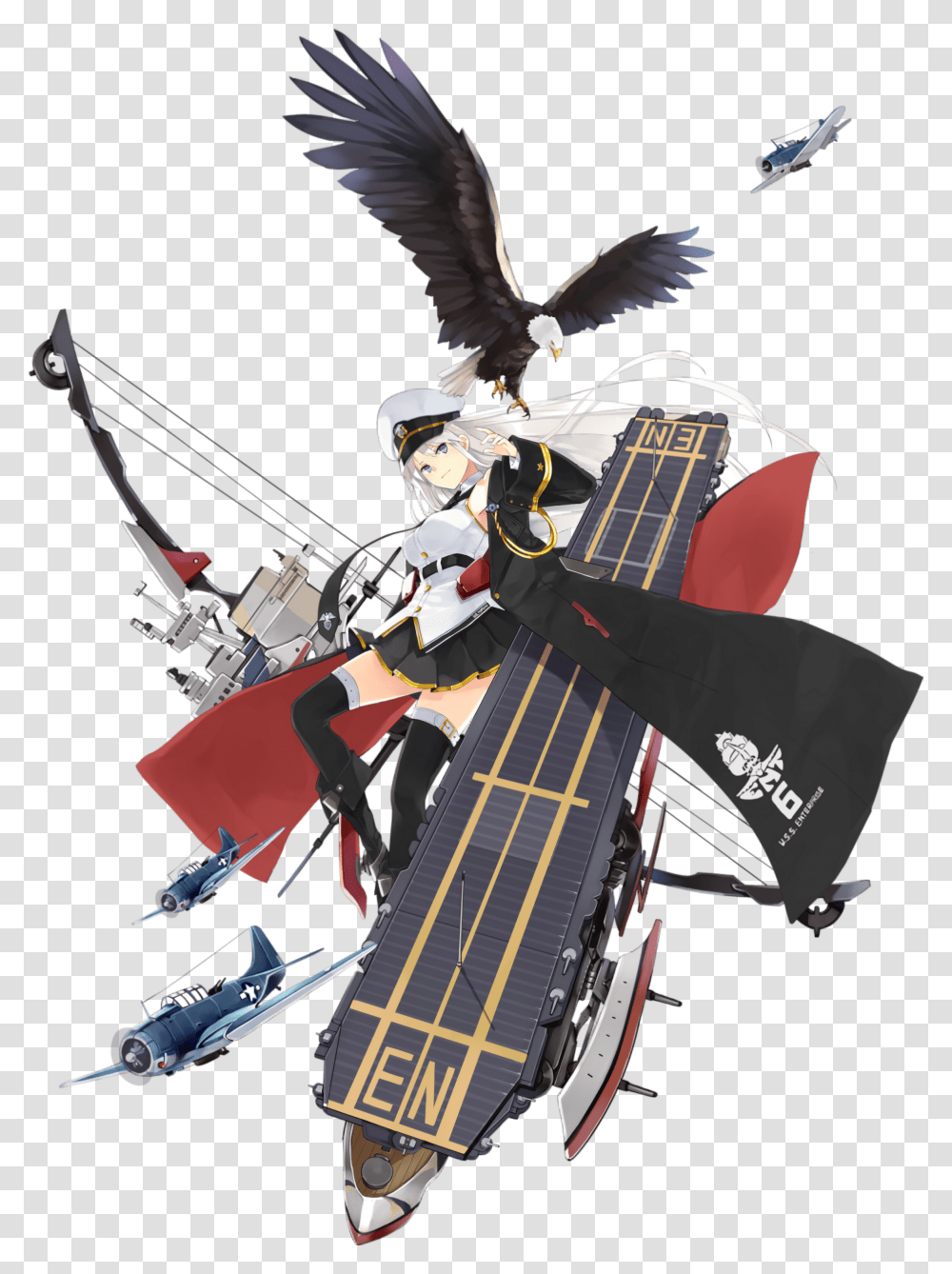 Wallpaper Azur Lane Anime Girls Ship Enterprise Ship Azur Lane, Bird, Animal, Art, Clothing Transparent Png