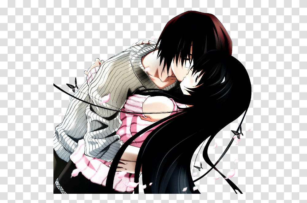 Wallpaper Collection Romantic Love Couple Kissing Kiss Animated Love Couple, Manga, Comics, Book, Person Transparent Png