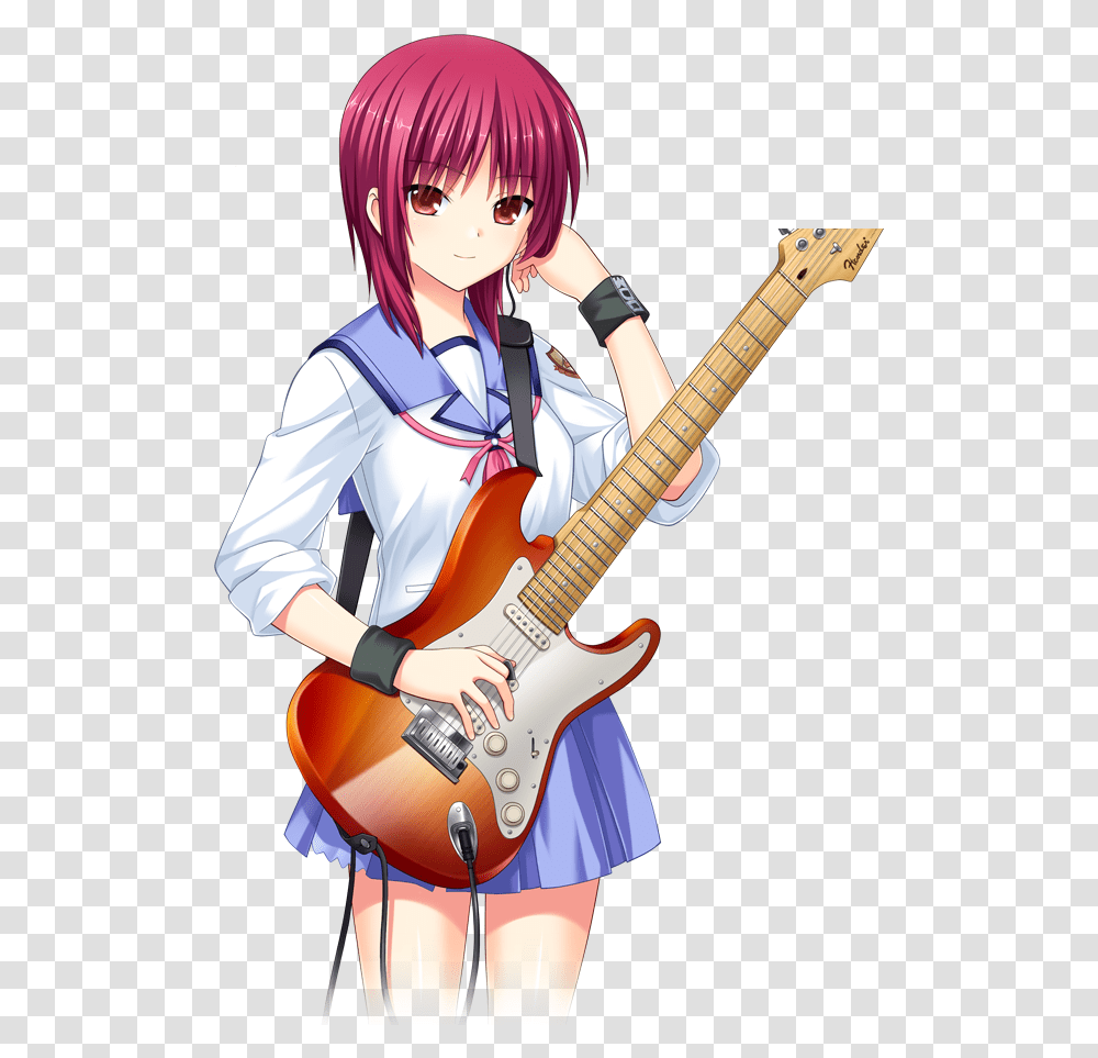 Wallpaper Girl With Guitar Angel Beats Masami Iwasawa, Leisure Activities, Musical Instrument, Person, Human Transparent Png