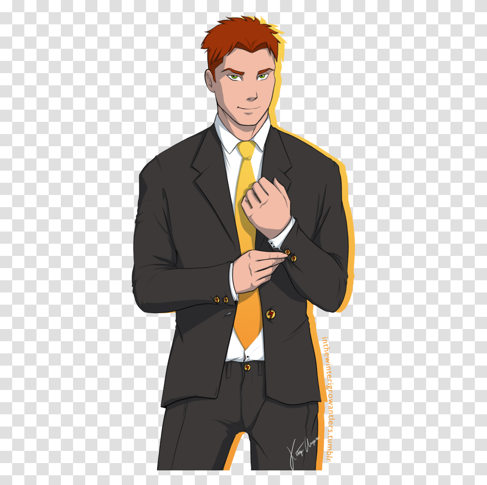 Wally West, Suit, Overcoat, Tie Transparent Png