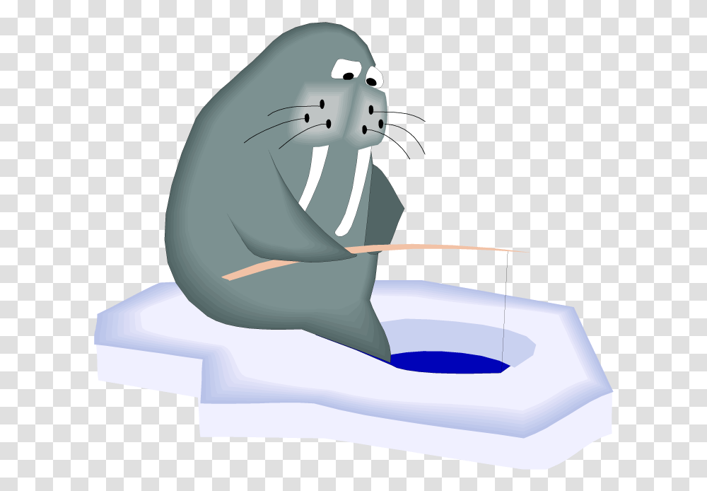 Walrus Clipart Walrus Fishing Cartoon, Sea Life, Animal, Mammal, Bathroom Transparent Png